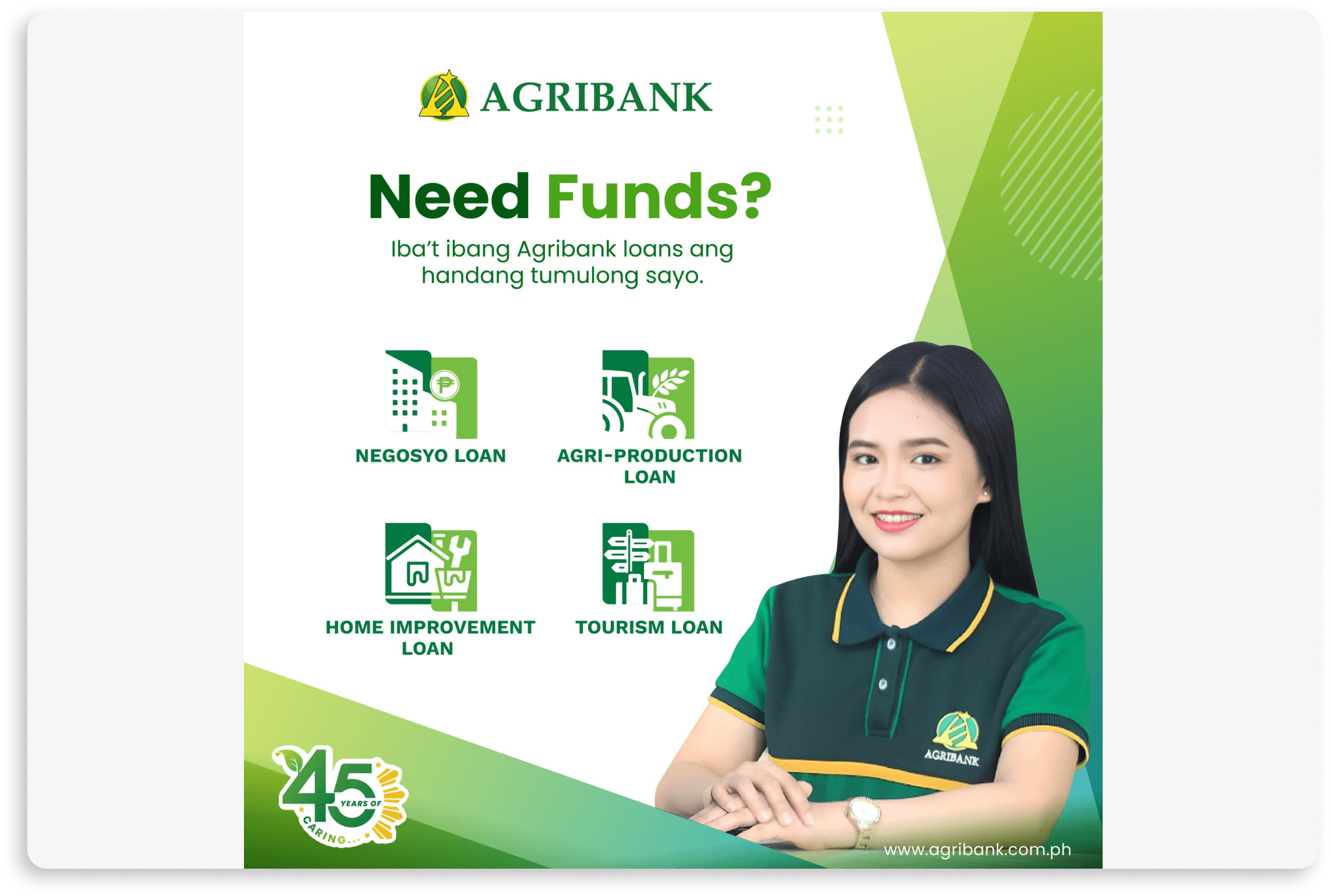 Aljoy as a model employee for the Agribank loan product.